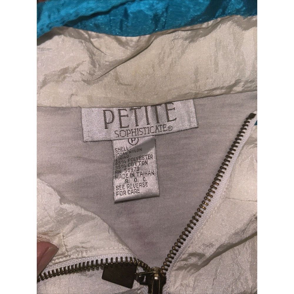 Vtg 80s Petite Sophisticate Nylon‎ Jacket Colorful Windbreaker Size Medium - Picture 3 of 8